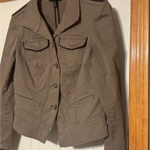 White House Black Market Khaki Utility Jacket